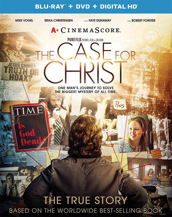 The Case for Christ released to Blu-Ray and DVD this week. It stars Mike Vogel, Erika Christensen, L. Scott Caldwell, and more. Image courtesy of Pure Flix Entertainment. 