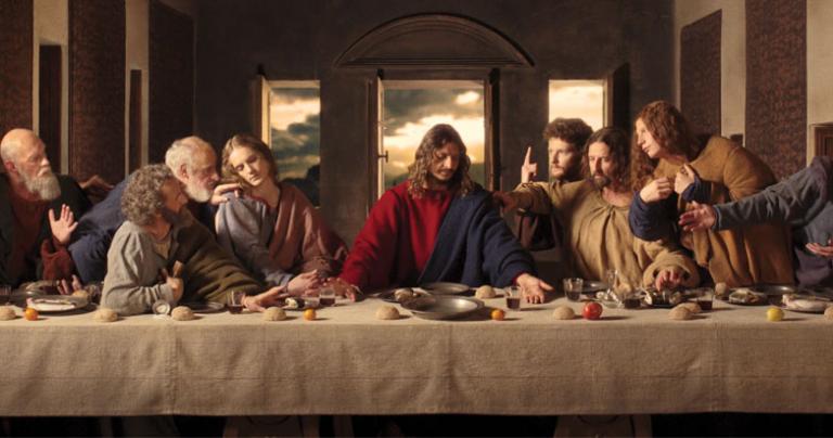 a living portrait of the last supper