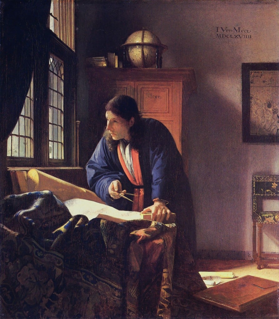 The Geographer, by Johannes Vermeer (PD-Art), via Wikimedia Commons