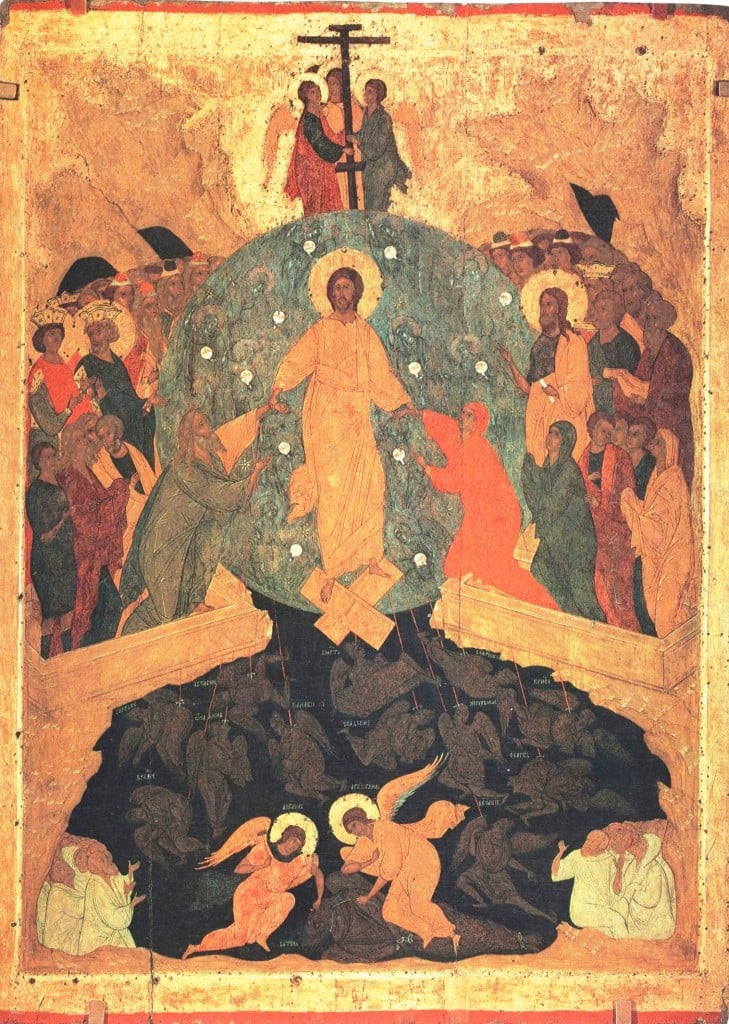 Descent into Hell, icon from the Ferapontov Monastery, PD-Art, via Wikimedia Commons