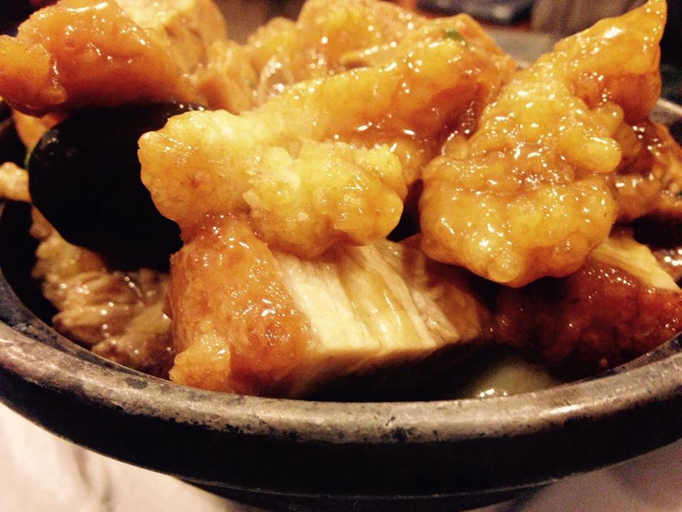 火腩魚塊煲 - claypot roast pork and fish - photo by me, because it's Cantonese food I wish I could have every day