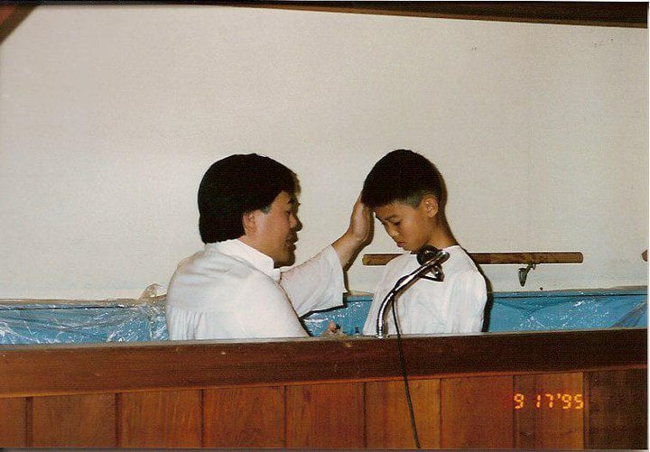 My baptism in 1995 - photo by my mom