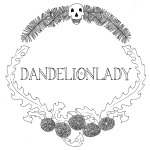 Plant spirits including yew and dandelion create a wreath around the name Dandelionlady