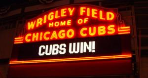 Chicago Cubs Wrigley Field sign