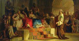 Paul before Festus and Agrippa in chains