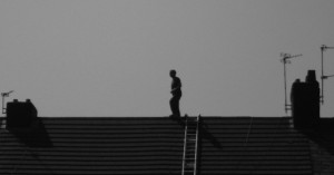 Rooftop man on