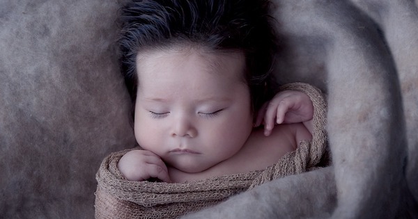 Cute Peaceful Baby Hair Newborn Boy Sleeping