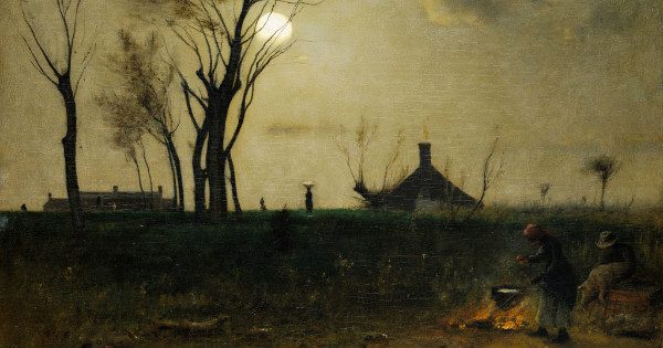 "Moonlight in Virginia" by George Inness, 1884, From WikiMedia.  