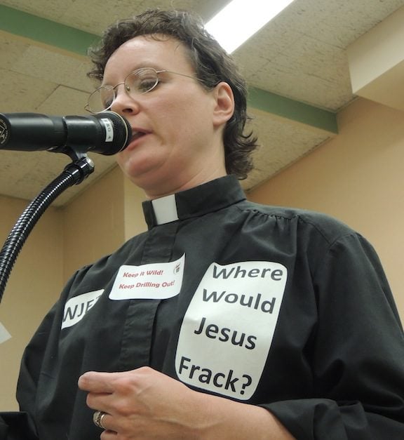 Leah D. Schade testifying at a hearing to protect public lands in Pennsylvania from fracking, June 2013. Photo credit: Wendy Lynn Lee