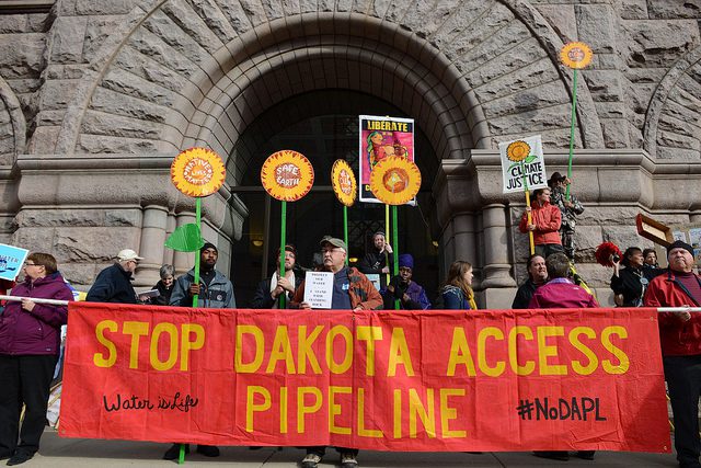 Dakota Access Pipeline protest, Minneapolis, MN. Photo credit: Fibonacci Blue. Some rights reserved. https://www.flickr.com/photos/fibonacciblue/