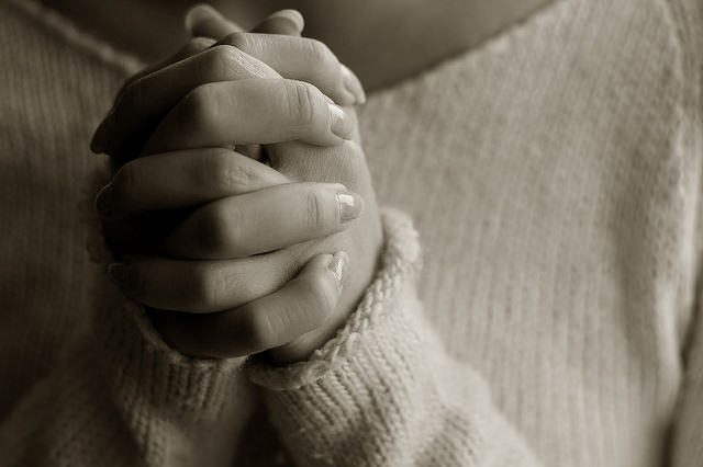praying woman's hands