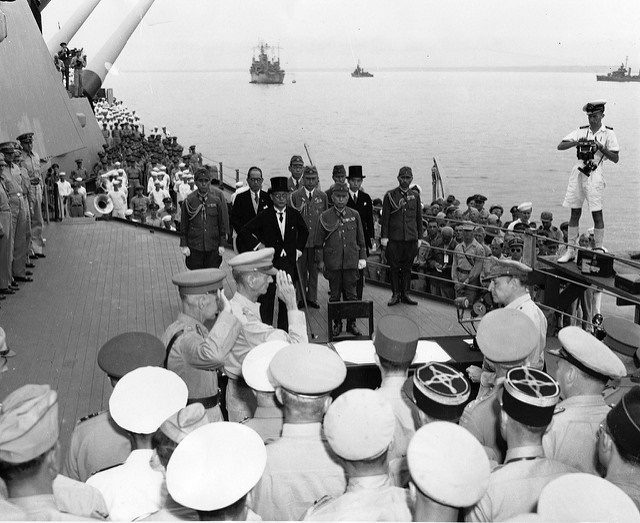 Japanese Surrender - USS Missouri 2 Sep 1945. Photo credit: Marion Doss. Some rights reserved. flickr.com.