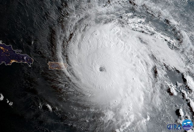 GOES-16 Geocolor of Hurricane Irma on September 6, 2017. NOAA. Public domain.