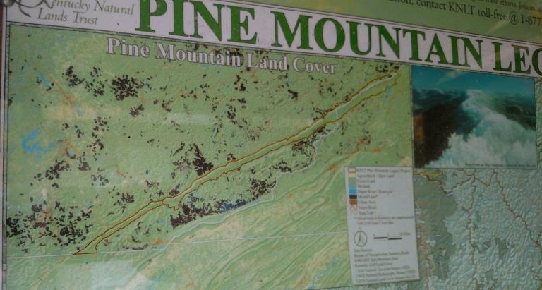 Notice all the mining sites marked in brown on both sides of the Pine Mountain corridor.