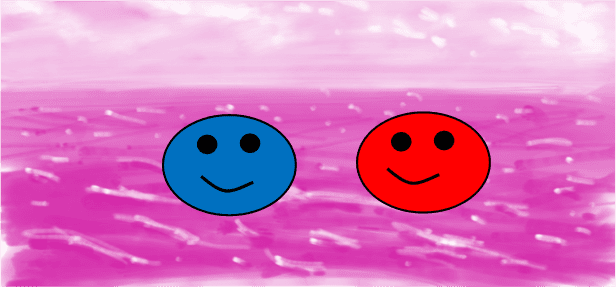Red and Blue Dots in "Purple Zone." Image created by Leah D. Schade. All rights reserved.