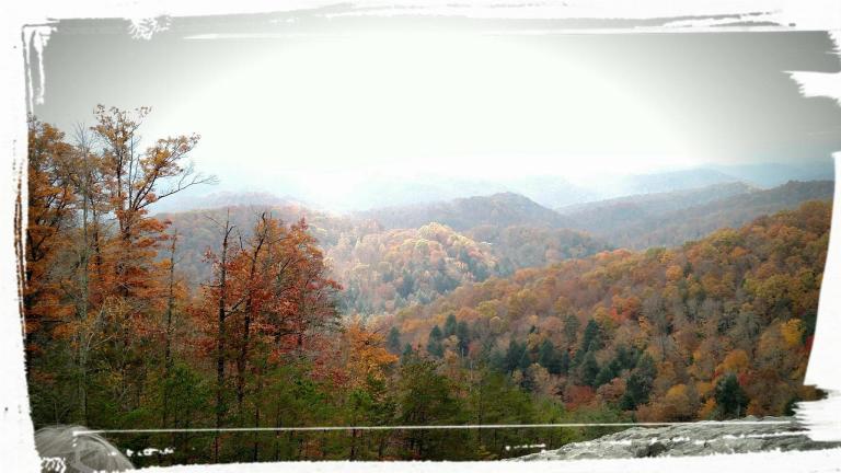 Sun breaking through clouds at Blanton Forest, Pine Mountain, Ky. Photo credit: Leah D. Schade. All rights reserved.