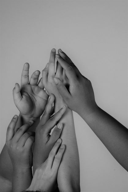 hands reaching