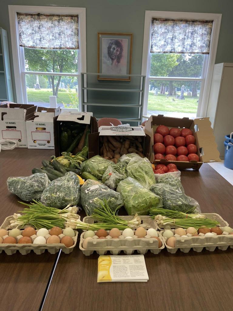 North Middletown Christian Church, Ky., gleaning from farmer's markets.June2023