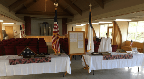 Display for Veterans at church