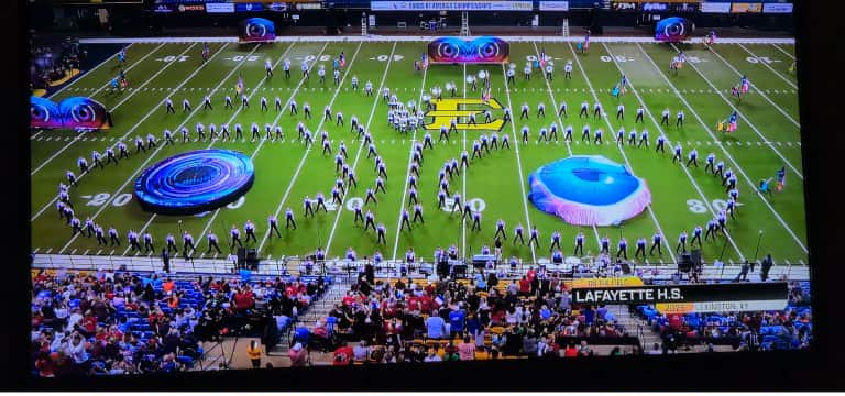 Sentience, Lafayette High School Marching Band, mechanical eye, human eye, 2025