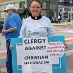 Rev. Dr. Leah Schade, No Kings protest, Lexington, KY, April 19, 2025