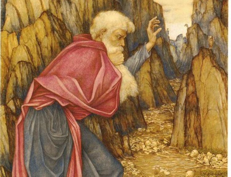 The Vision of Ezekiel: The Valley of Dry Bones. John Roddam Spencer Stanhope (1829-1908)