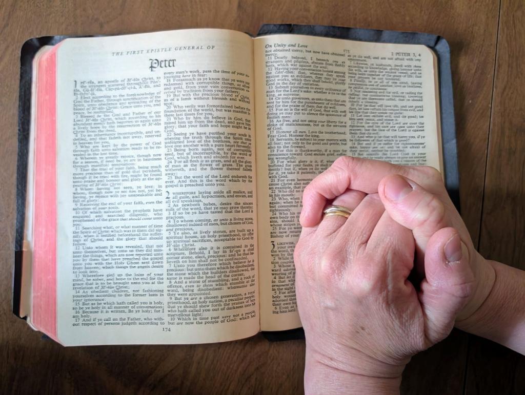 1 Peter 2, hands praying