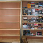 empty bookshelves