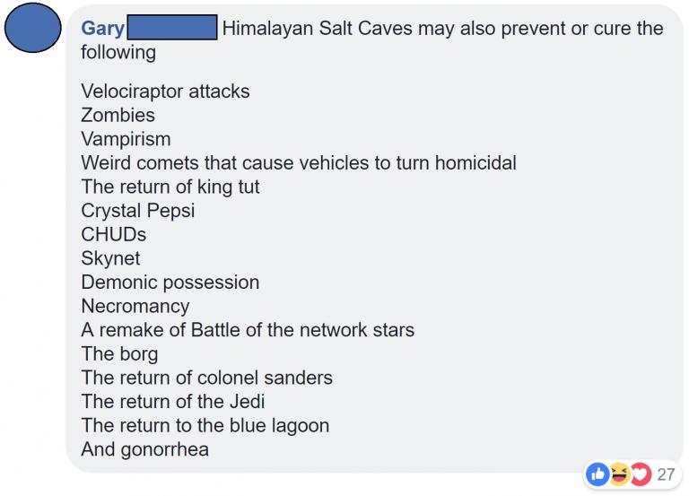 Public comment on Facebook.