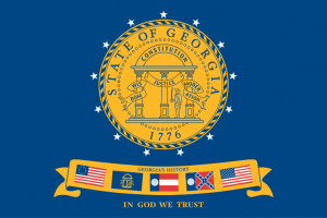 The 2001 Georgia flag commissioned by Governor Roy Barnes. 