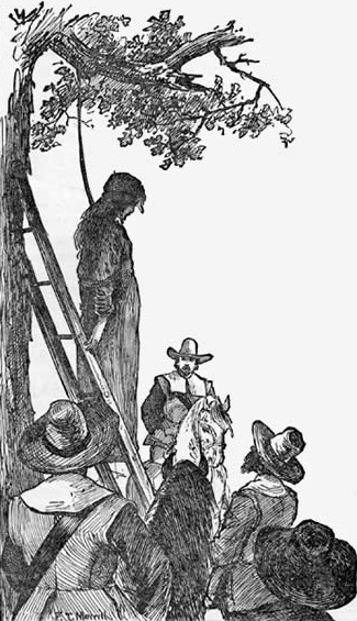 The execution of Ann Hibbins for witchcraft in Massachusetts Bay Colony. Obtained through Creative Commons. 