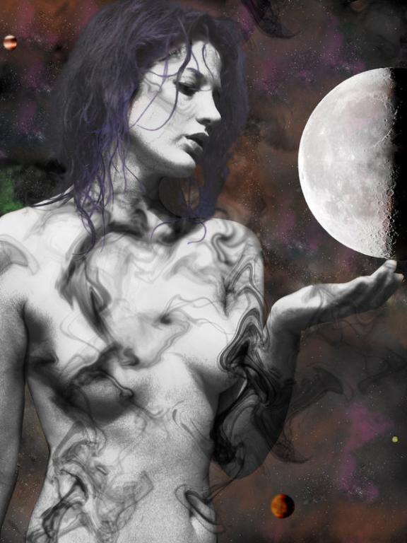 moon dark goddess pagan wiccan woman