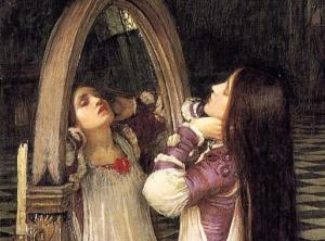 witch mirror magic spell pagan wicca waterhouse painting mariana in front of the mirror detail