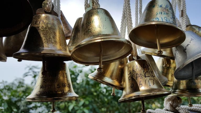 Altar Bell Four Evangelists In Gold Plated Brass