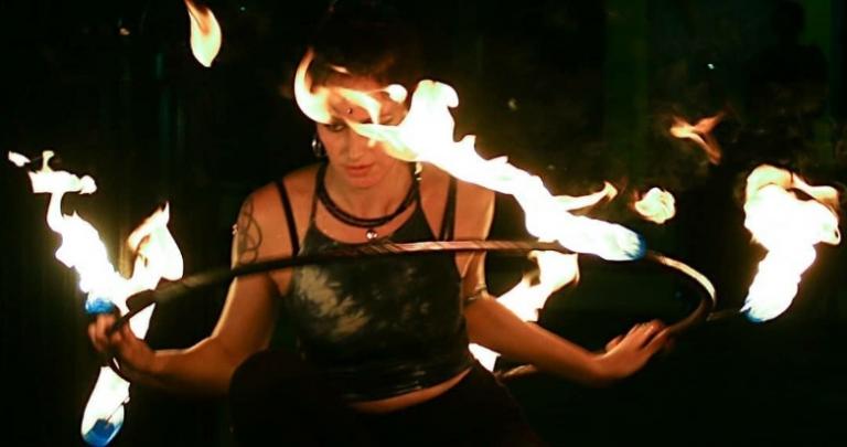 breakthrough meditation fire dancer scarlett aurora fire copyright rob badger