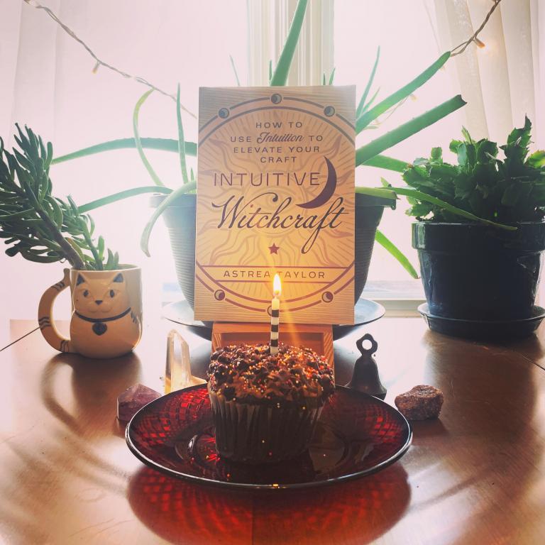 birthday candle on cupcake magic magick book celebration spell witchcraft