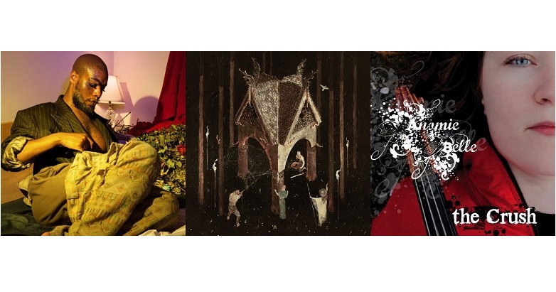 Left to right: serpentwithfeet, "blisters" (2016); Wolves in the Throne Room, "Thrice Woven" (2017); Anomie Belle, "The Crush" (2011)
