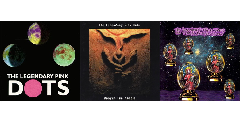 Pictured: the Legendary Pink Dots albums "Under Triple Moons," "Prayer for Aradia," and "The Maria Dimension." Nope, nothing witchy or magical here, nosiree. Move along, nothing to see here...