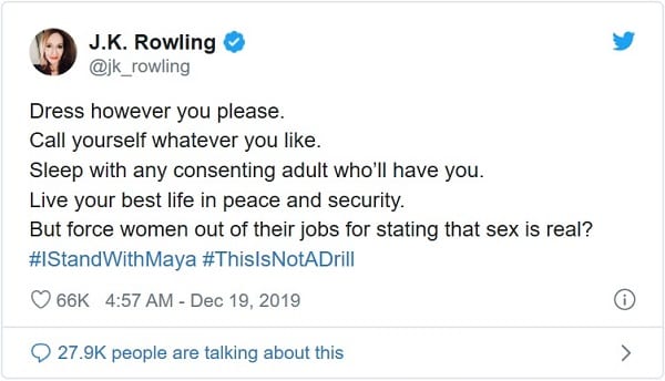 jk rowling, tweet, transphobia