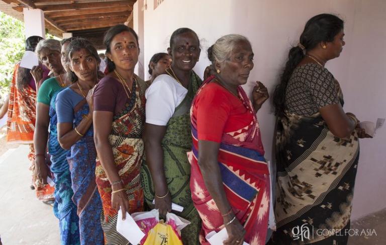 Women wait for their turn to see a doctor - KP Yohannan - Gospel for Asia