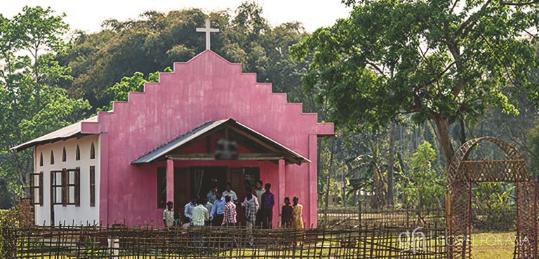 Gospel for Asia founded by K.P. Yohannan: With help from supporters around the world, the congregation finally built a solid house of worship like this one, able to stand up to storms, elephants and even opposing neighbors.