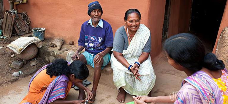 Gospel for Asia founded by Dr. K.P. Yohannan: Pastor Daha and the women missionaries visited Balwant and his wife regularly. They helped them with daily tasks and even trimmed Balwant’s nails for him, showing him the tender love of Christ.