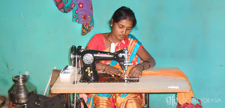 Gospel for Asia founded by Dr. K.P. Yohannan: Discussing Romila, the poverty, & the instrument God used to show His love: Gospel for Asia Christmas gifts distribution program of a sewing machine