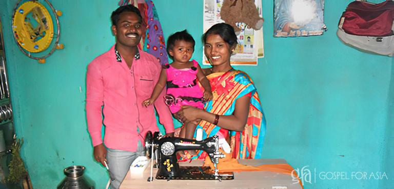 Gospel for Asia (GFA World) founded by Dr. K.P. Yohannan: A sewing machine relieves a family's struggle