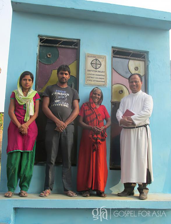 Gospel for Asia founded by Dr. K.P. Yohannan: Anesh and his family were so happy and blessed to receive the answer to their prayers: a toilet on their own premises.