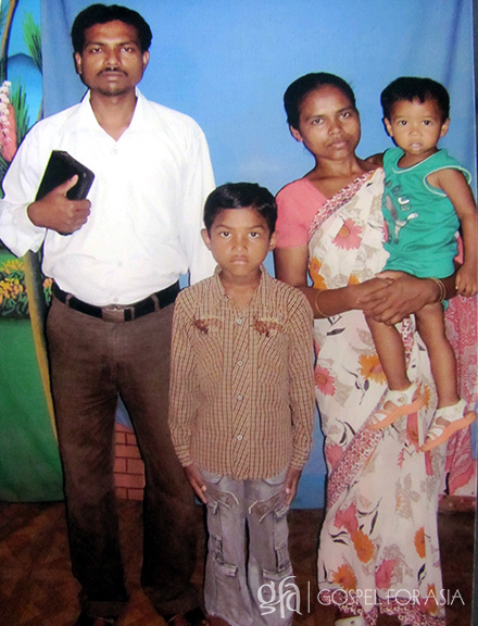 Gospel for Asia founded by Dr. K.P. Yohannan: This is Pastor Turag with his wife and children. God has used Pastor Turag to change people’s lives and rescue them from waterborne illness.