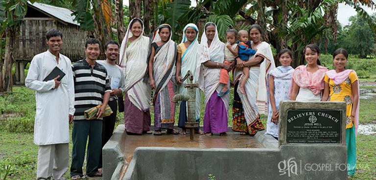 Gospel for Asia founded by Dr. K.P. Yohannan: Jesus Wells impact many villages and individuals, just like this well changed the lives of the people pictured.