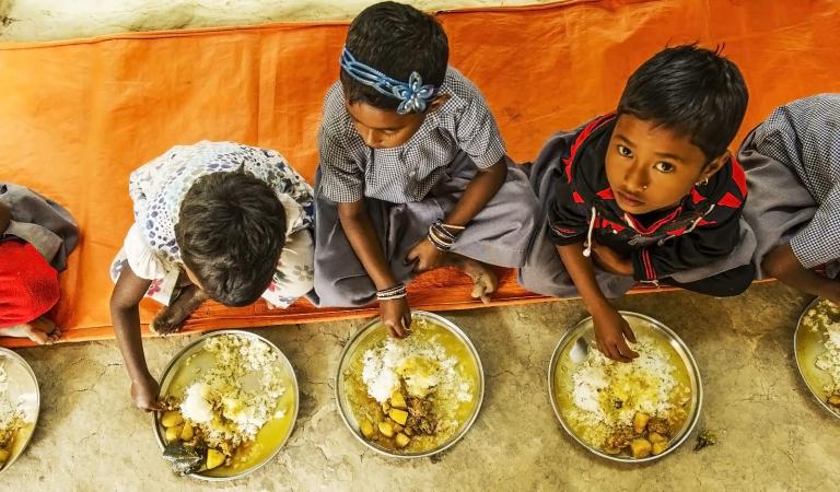 Children eating food