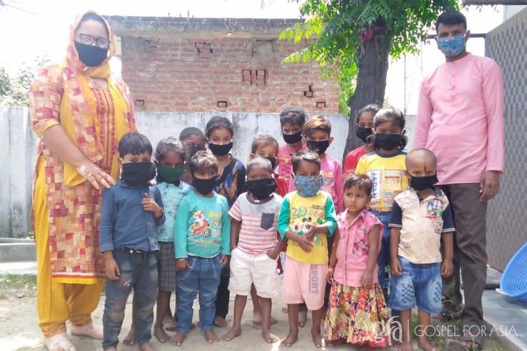 Gospel for Asia (GFA World and affiliates like Gospel for Asia Canada) founded by Dr. K.P. Yohannan: Discussing Bindhiya, her ministry alongside her husband, GFA pastor Sachitan, amid the Coronavirus lockdown, sewing face masks for the slum children.