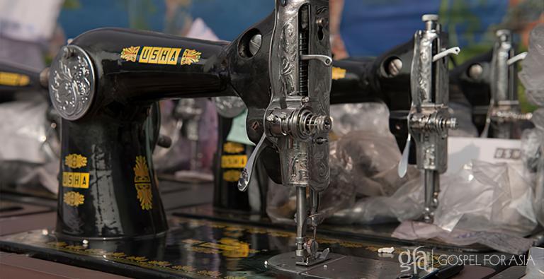 These sewing machines were presented to families at a Gospel for Asia supported gift distribution